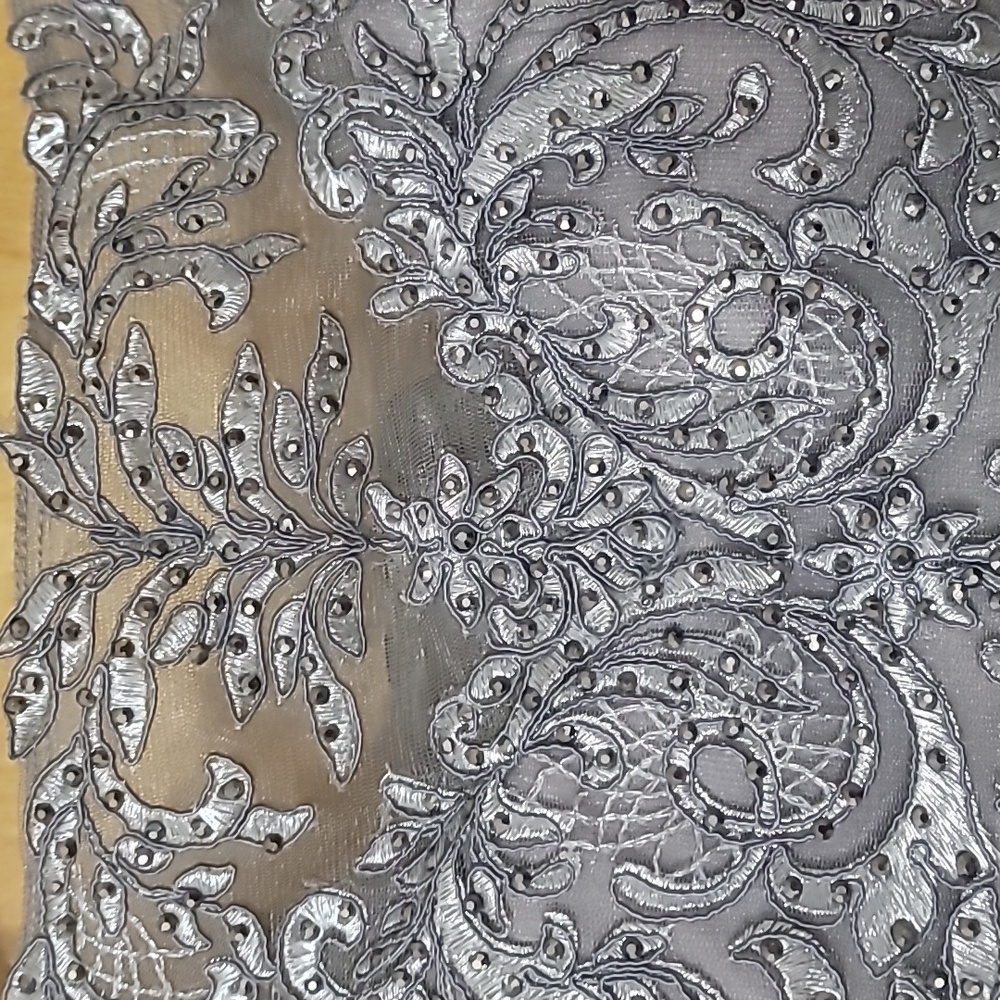 Madeline Gardner New York Grey A-Line Embellished Mother of the Bride Dress